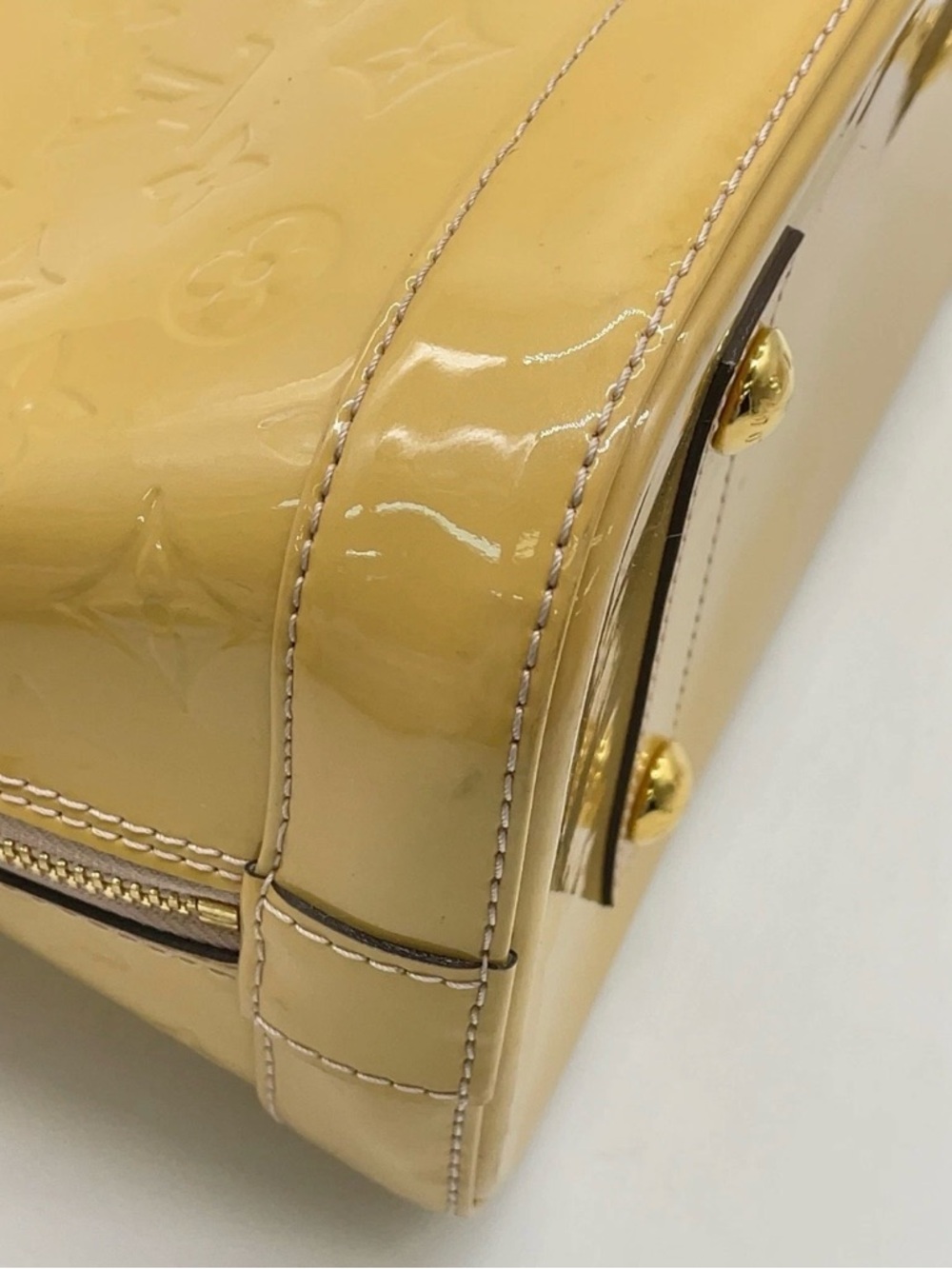 Louis Vuitton Yellow Vernis Alma Satchel - Picture 9 of 16